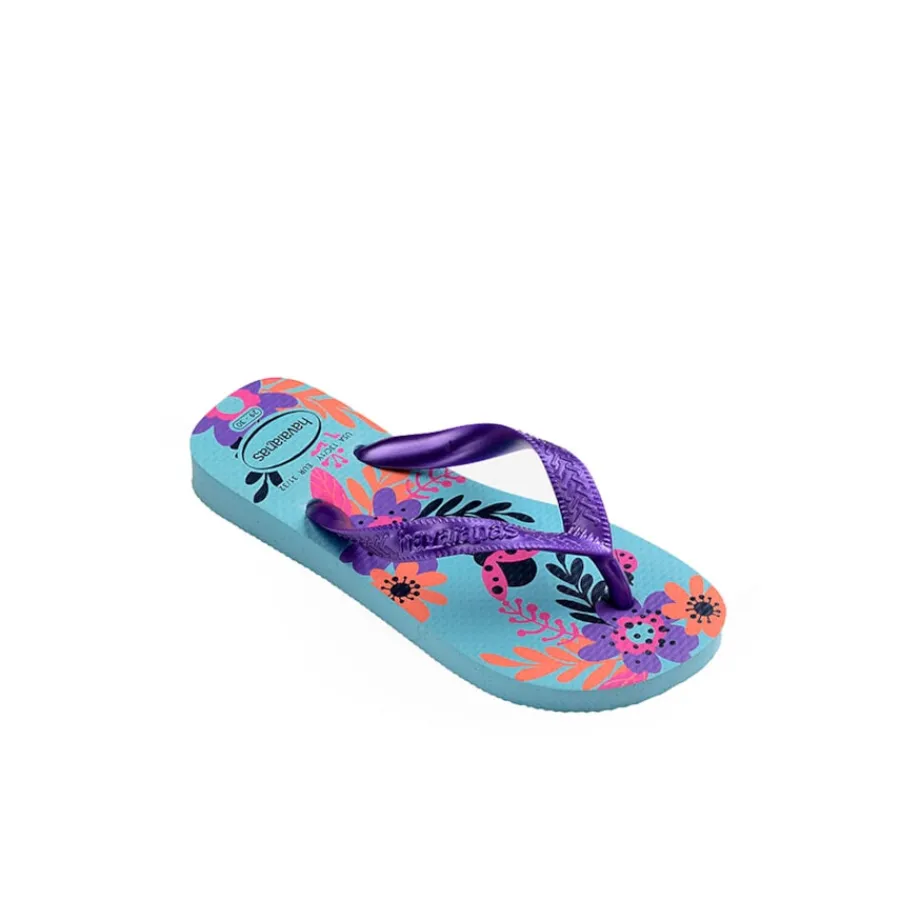 Menina*HAVAIANAS Chinelo KIDS FLORES Azul