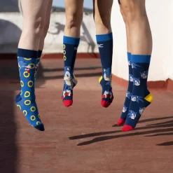 Homem*SONIC Pack 3 Meias Azul