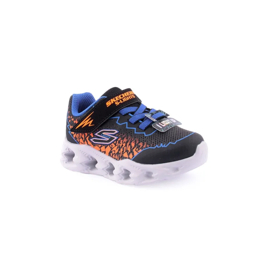 Menino*SKECHERS Sapatilha S Lights: Vortex 2.0 Pr.Laranja