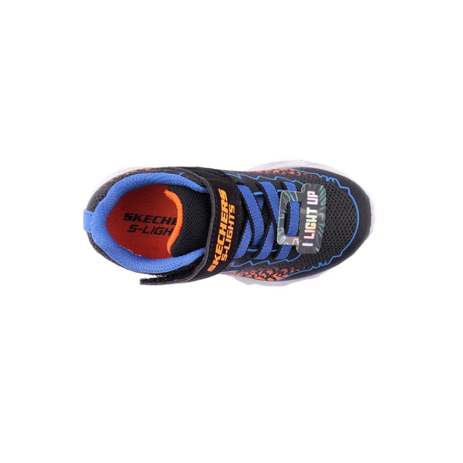 Menino*SKECHERS Sapatilha S Lights: Vortex 2.0 Pr.Laranja