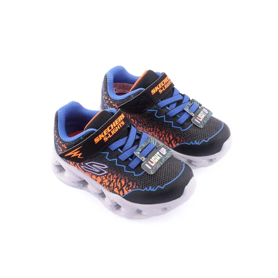 Menino*SKECHERS Sapatilha S Lights: Vortex 2.0 Pr.Laranja