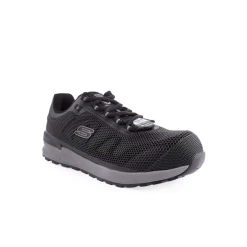 Homem*SKECHERS Sapato Bulklin Comp Toe Preto