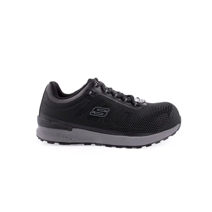 Homem*SKECHERS Sapato Bulklin Comp Toe Preto